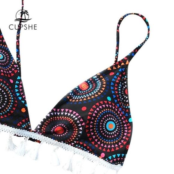 CUPSHE Tribe Fireworks Print Tassel Bikini - Picture 5 of 7